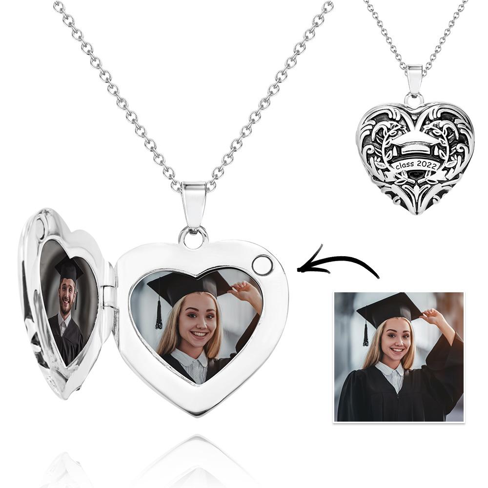 Collar Con Foto Personalizada Clase En Forma De Corazón De 2022 Collar Con Colgante Regalo De Graduación - soufeeles