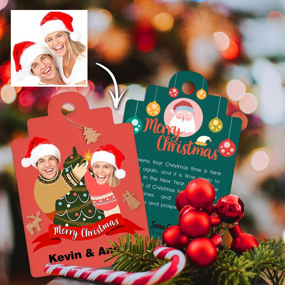 Feliz Navidad Tarjeta de Regalo Personalizada Tarjeta con Foto para Regalos de Pareja
