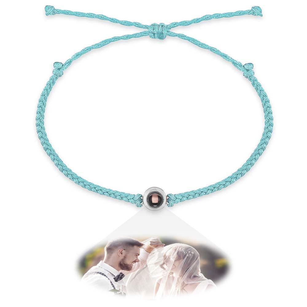 Pulsera Personalizada De Encanto De Proyección De Fotos Con Texto, Regalo De Boda, Proyector De Imágenes Regalo De Aniversario Conmemorativo Minimalista Para Él - soufeeles