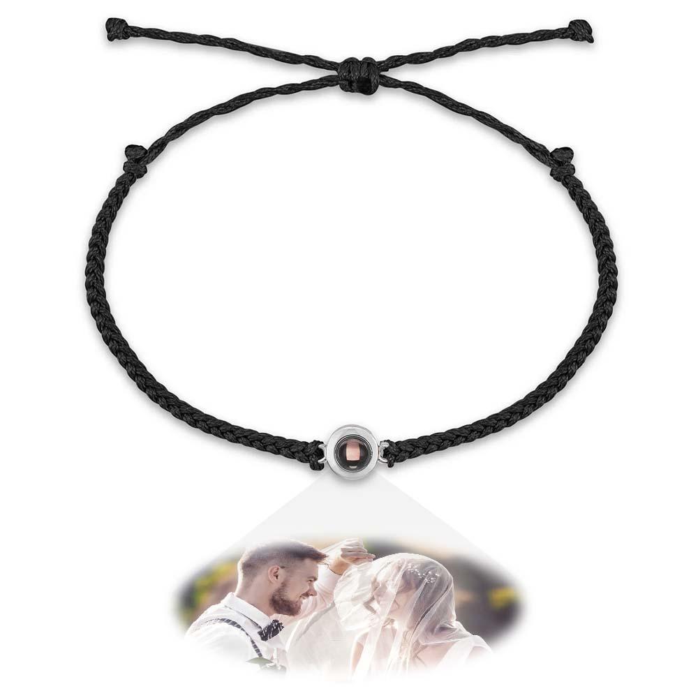 Pulsera Con Abalorio De Proyección De Fotos Personalizada, Regalo De Bodas De Cumpleaños, Proyector De Imágenes, Regalo De Aniversario Conmemorativo Minimalista Para Ella Y Él - soufeeles