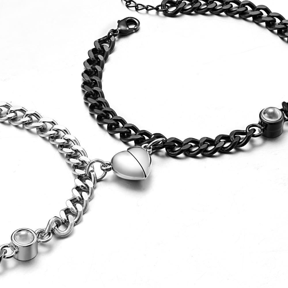 Cadena De Moda Simple Personalizada Con Pulsera De Proyección De Imagen Magnética - soufeeles