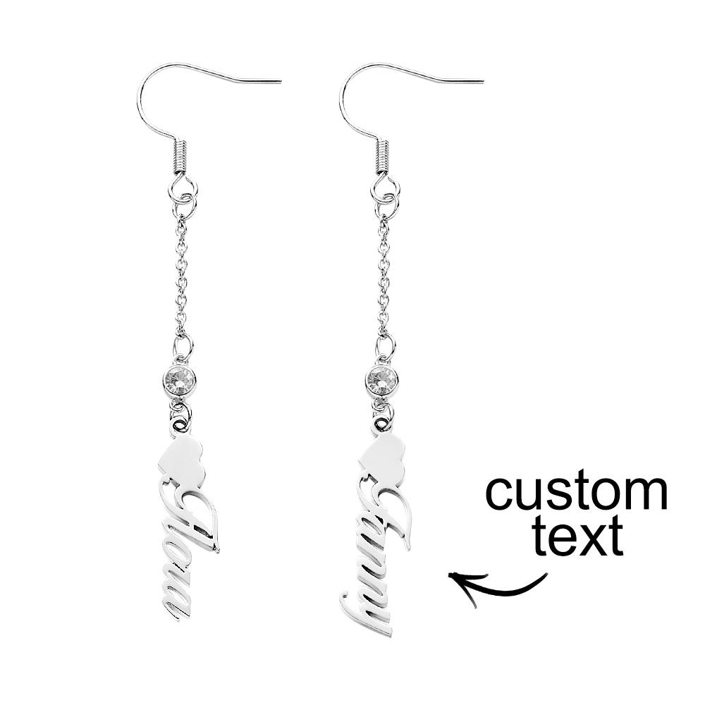 Aretes Con Nombre Especial Con Corazón Llamativos Aretes Colgantes - soufeeles