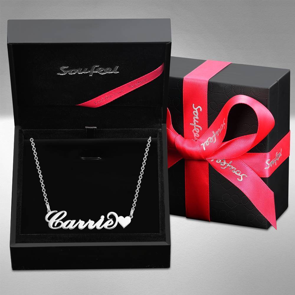 Collar Con Nombre Estilo Carrie Con Regalo De Novia De Little Heart Chapado En Oro Rosa