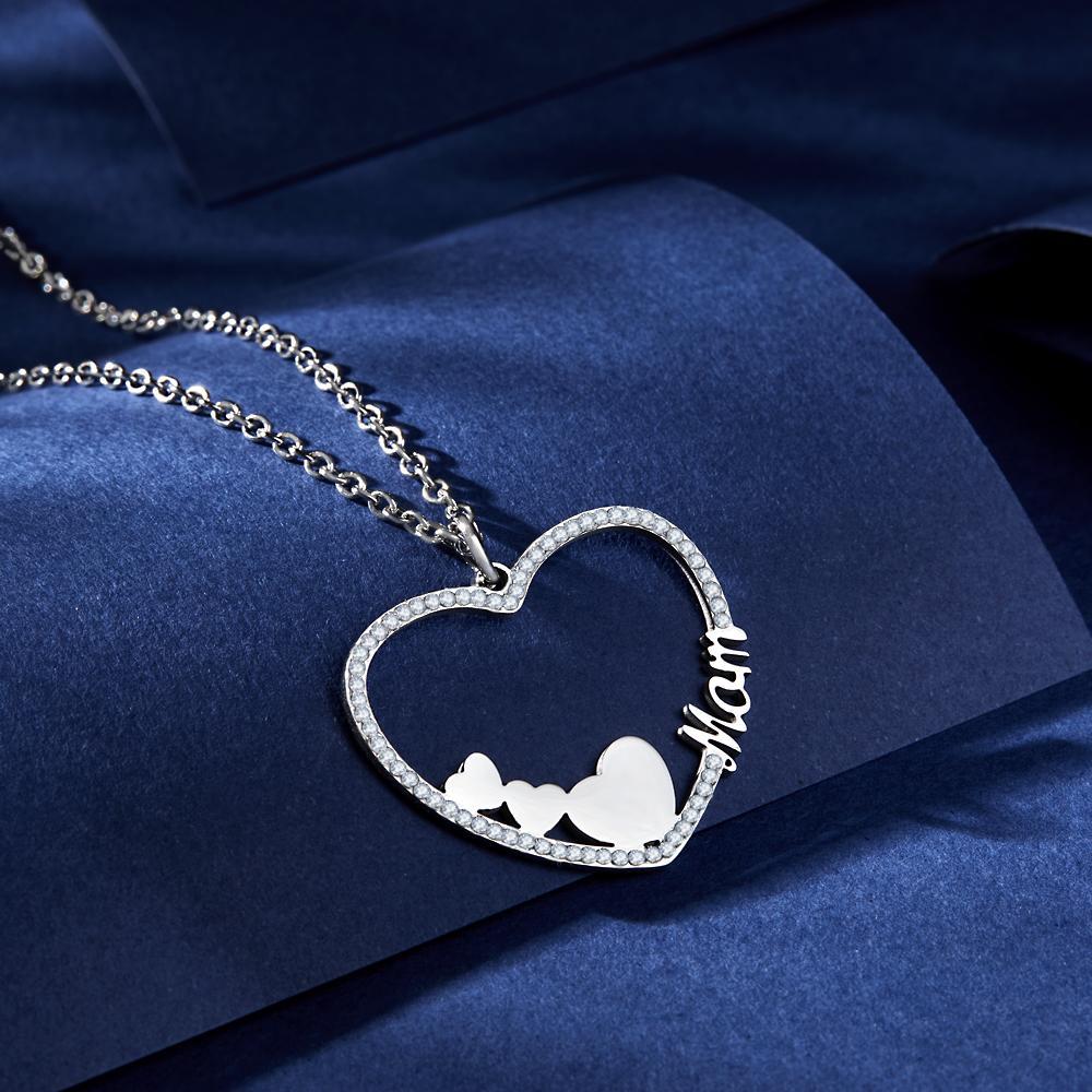 Collar Grabado Personalizado Corazón Carta Collar Regalo Para Ella - soufeeles