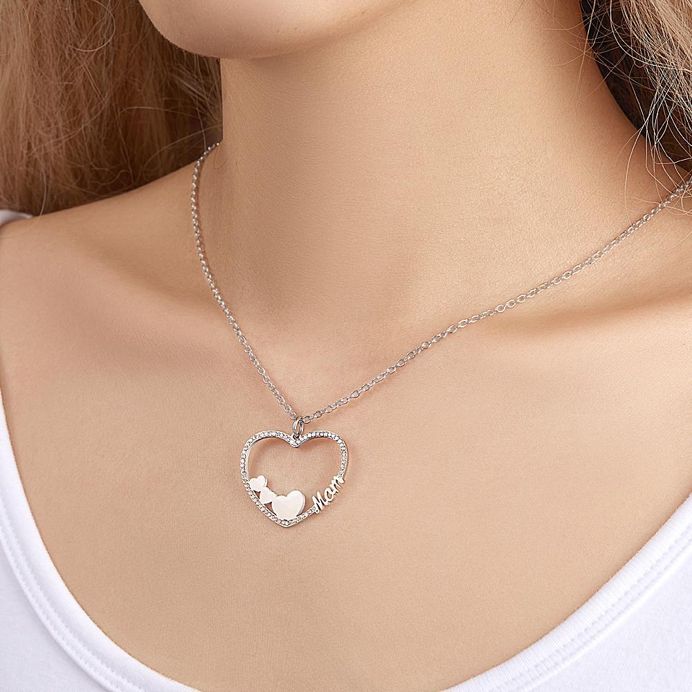 Collar Grabado Personalizado Corazón Carta Collar Regalo Para Ella - soufeeles