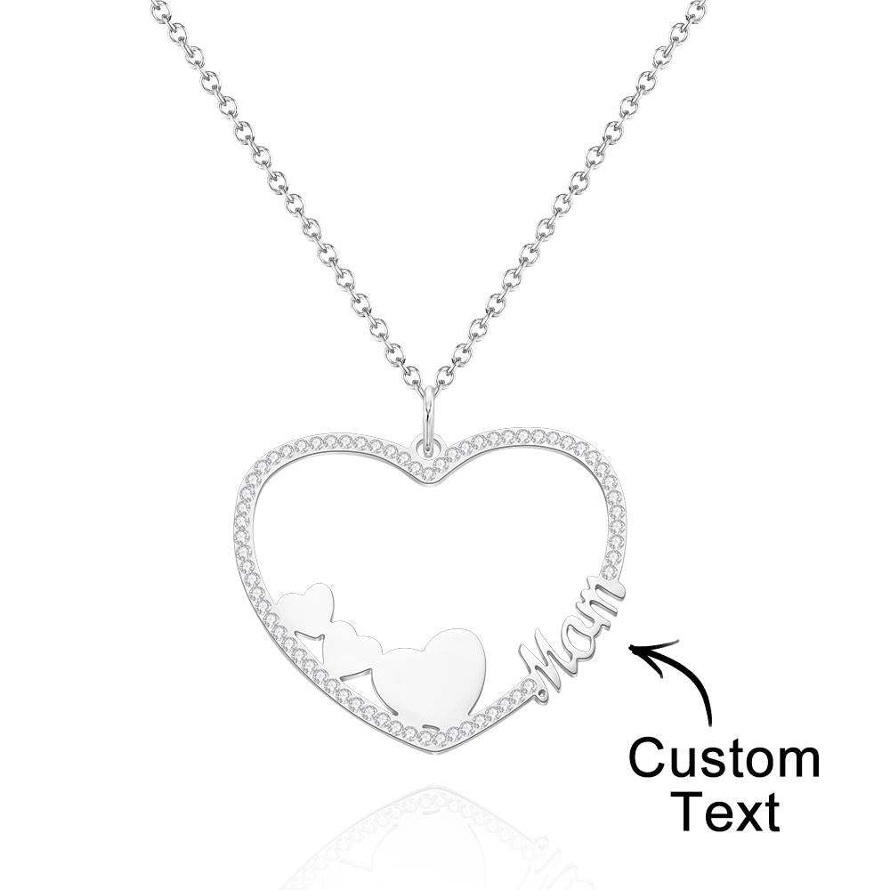 Collar Grabado Personalizado Corazón Carta Collar Regalo Para Ella - soufeeles