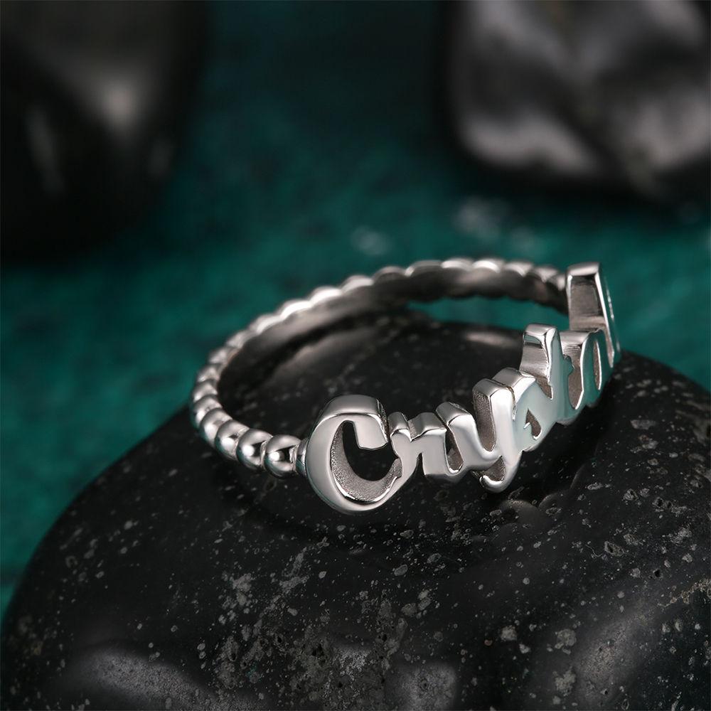Anillos Con Nombre, Joya Personalizadoa Con Nombre Para Mujer De Plata