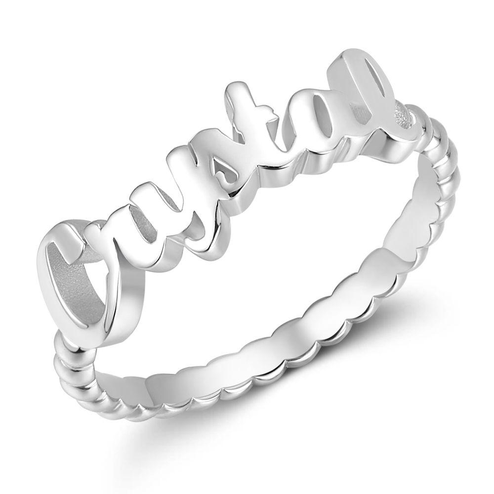 Anillos Con Nombre, Joya Personalizadoa Con Nombre Para Mujer De Plata