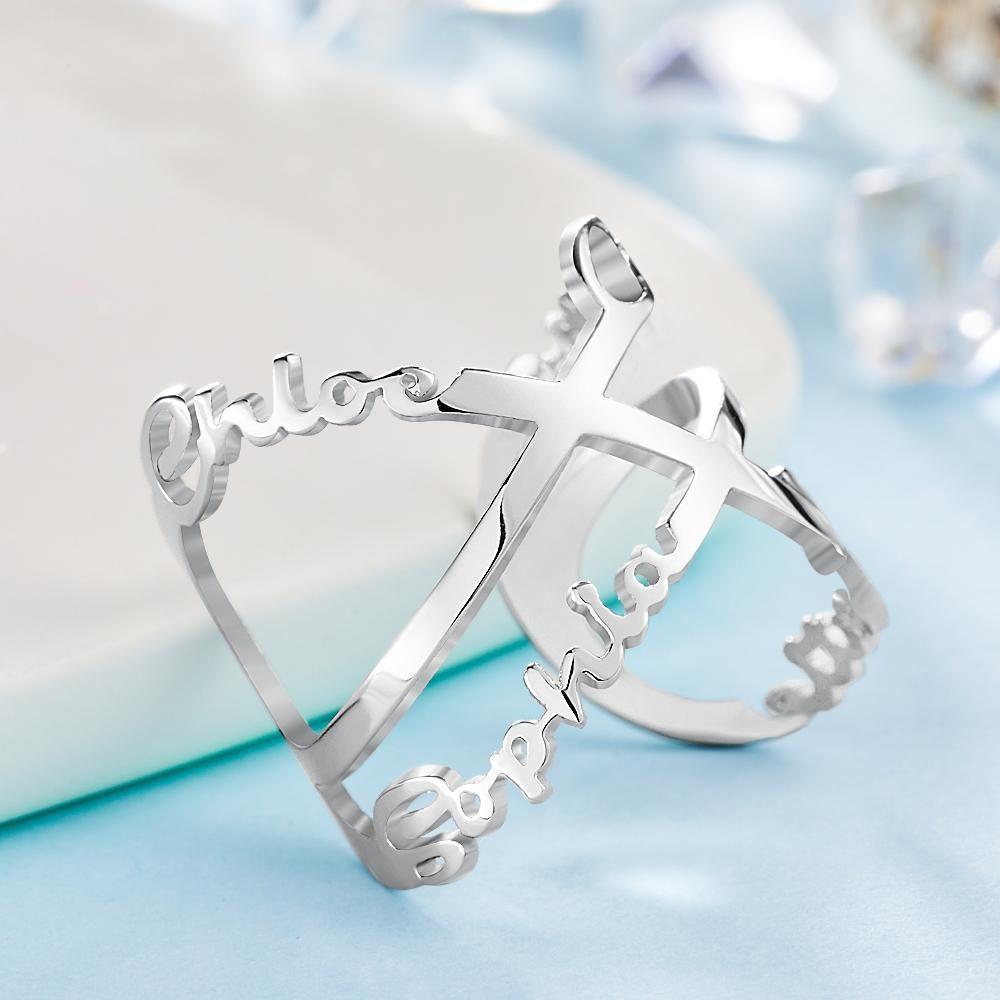 Anillos con Nombre Personalizados Anillos con Nombre Infinito Regalos Familiares 1-6 Nombres