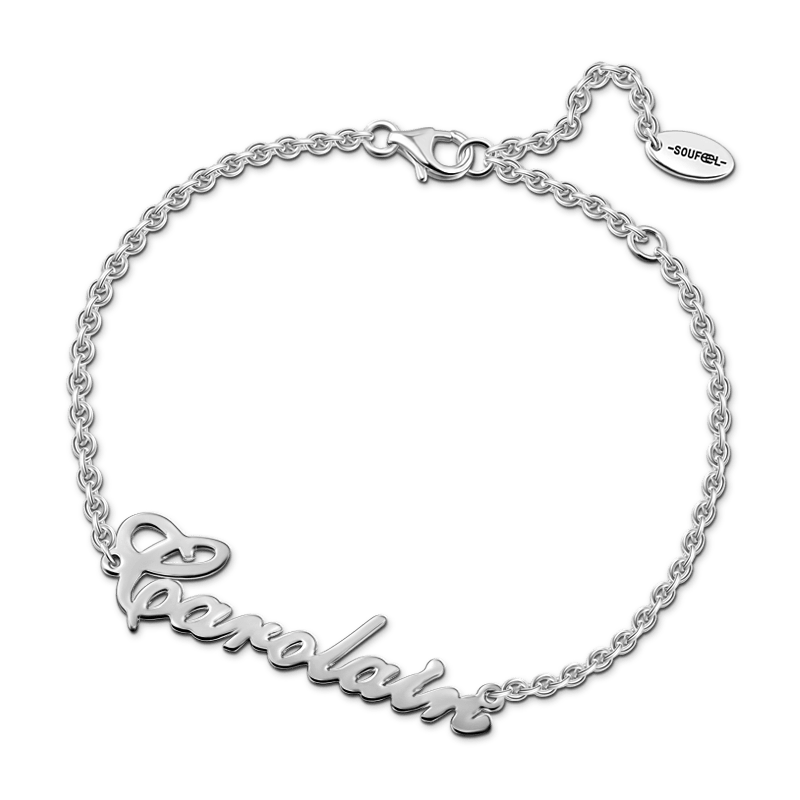 Pulsera de Nombre Personalizada Plata Chapado en Oro Rosa - Longitud Ajustable