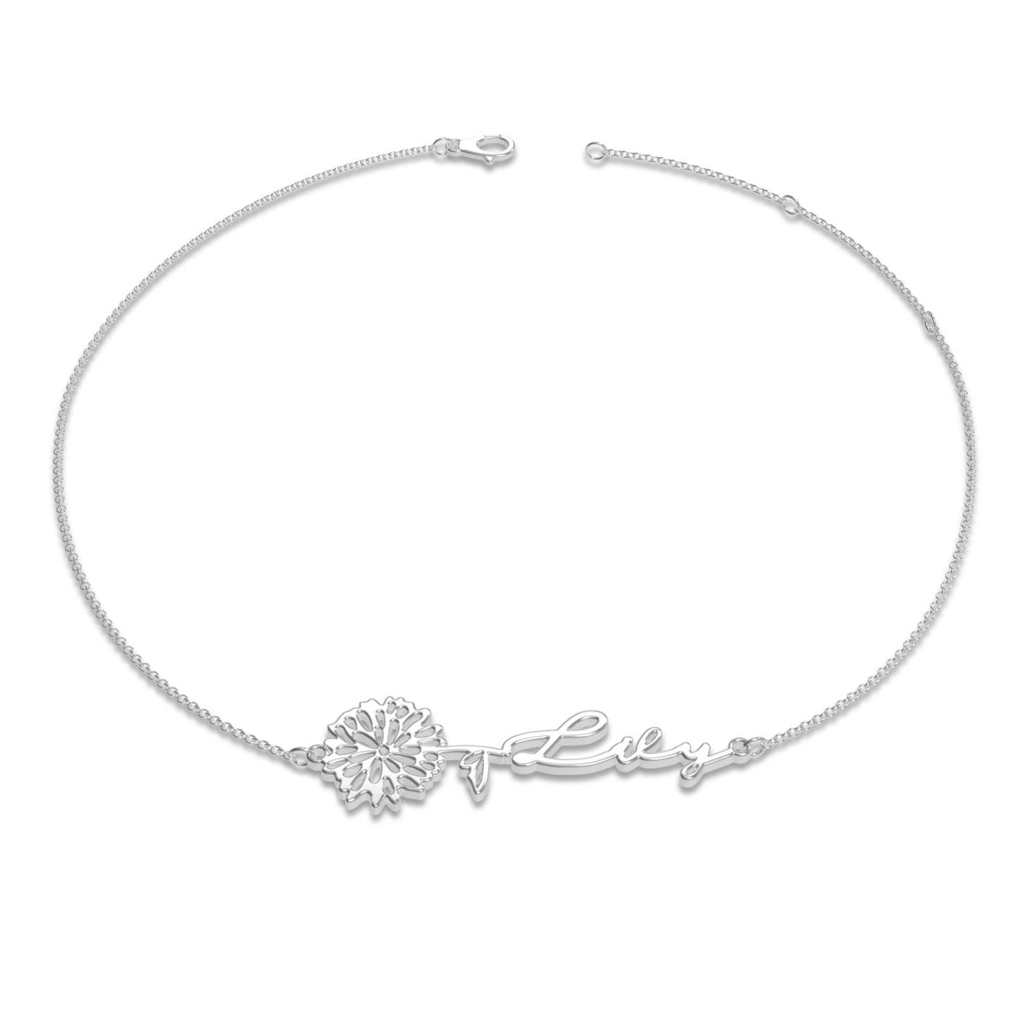 Pulsera Personalizada Con Nombre De Flor De Nacimiento, El Mejor Regalo Para Ti - soufeeles