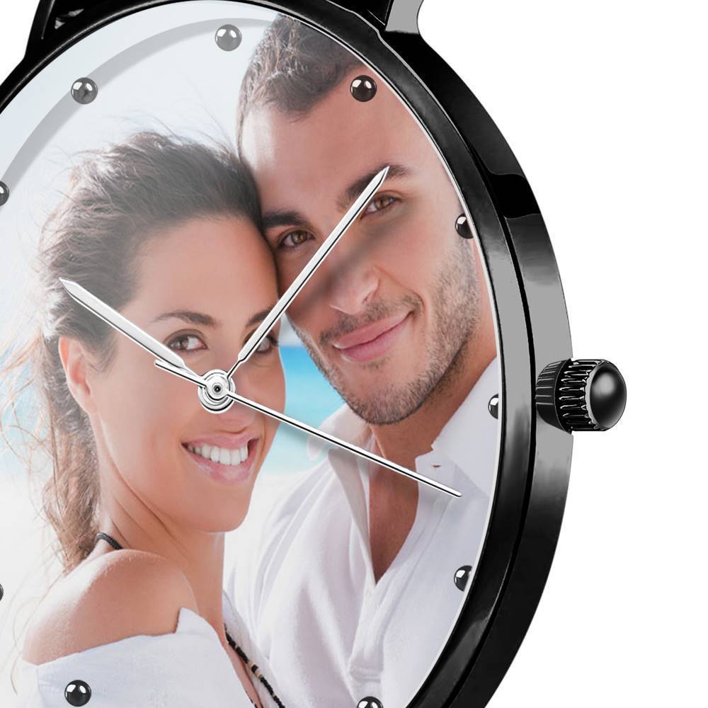 Femenino Reloj Grabable de Foto con Pulsera de Negro Aleación Regalos De Navidad 36mm