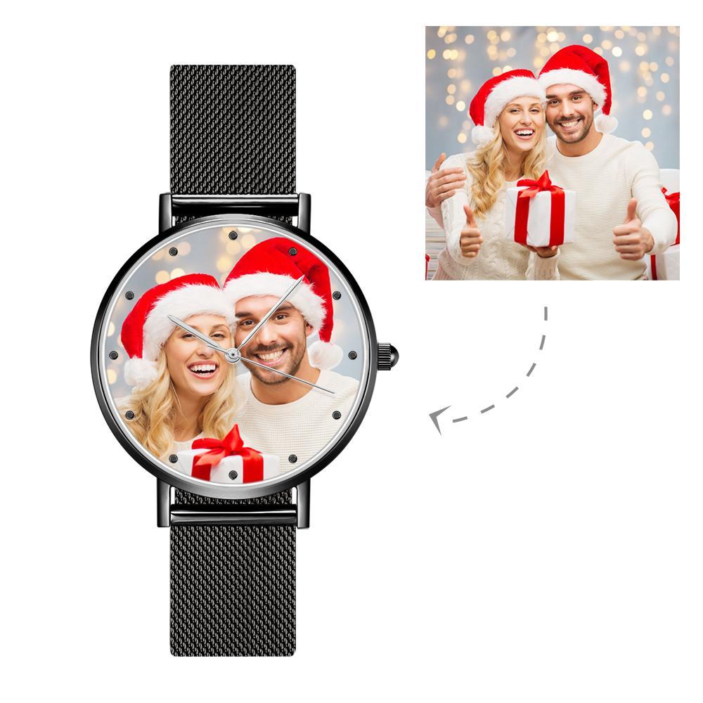 Femenino Reloj Grabable de Foto con Pulsera de Negro Aleación Regalos De Navidad 36mm