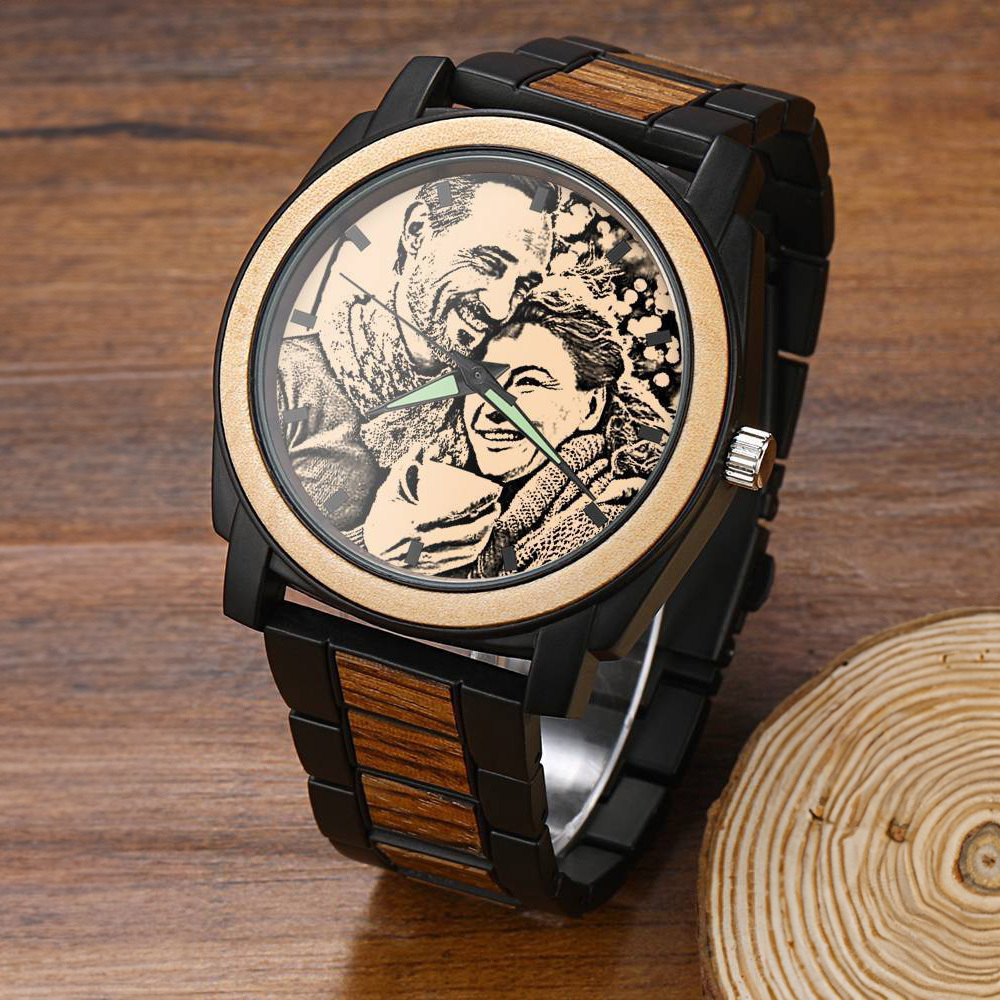 Personalizado Reloj con Grabado, Foto Reloj con Correa de Aleación Rojo