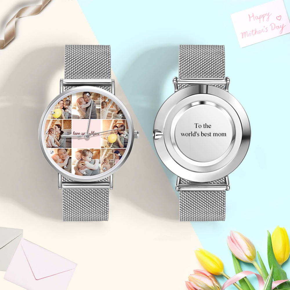 Reloj Personalizado Con Collage De Fotos Reloj Personalizado Con Amor Para Mamá El Mejor Regalo Para El Día De La Madre - soufeeles