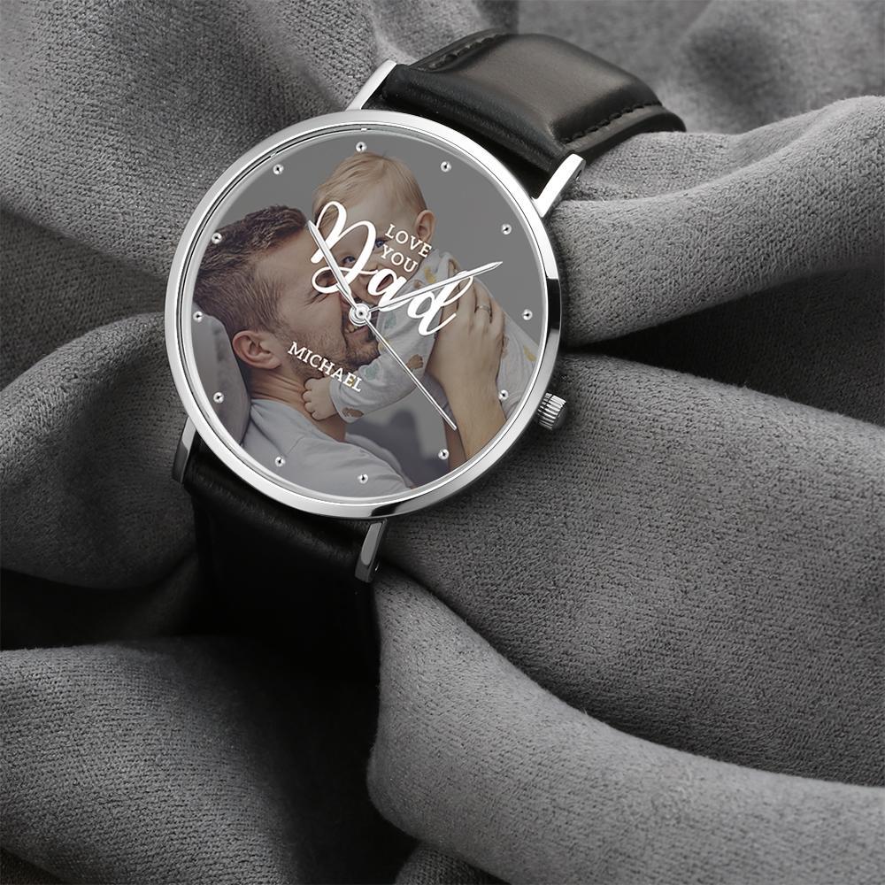 Reloj Personalizado Con Foto Love You Dad, Regalo Para El Día Del Padre, 40 Mm - soufeeles