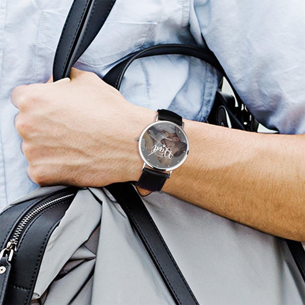 Reloj Personalizado Con Foto Love You Dad, Regalo Para El Día Del Padre, 40 Mm - soufeeles