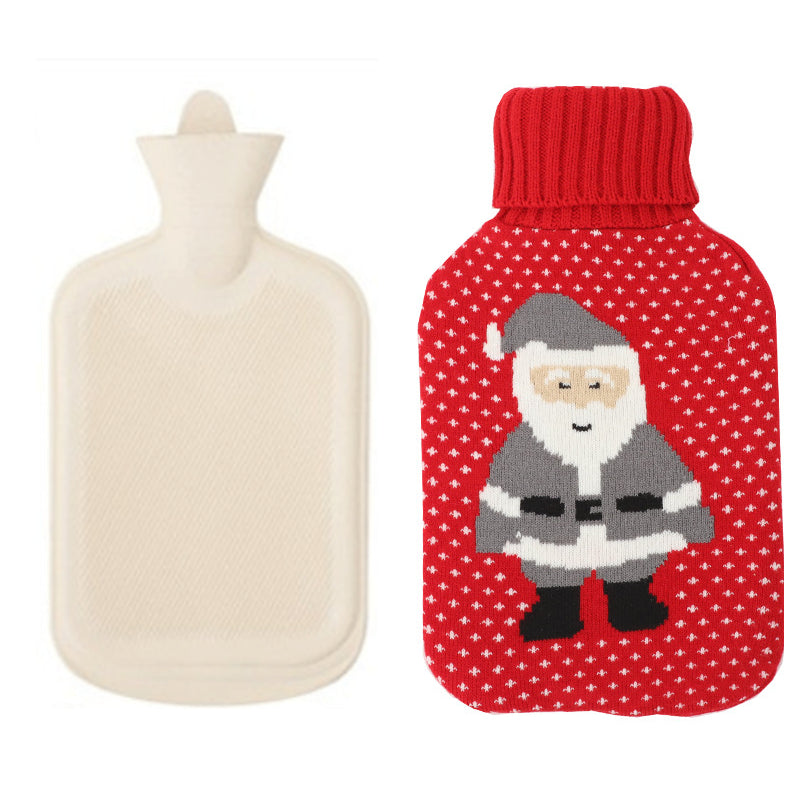 Botella De Agua Caliente De Goma Con Patrón Navideño Cubierta Linda Para Aliviar El Dolor Terapia De Frío Y Calor - soufeeles