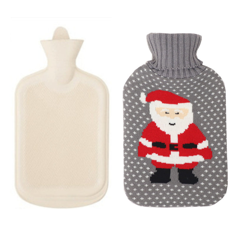 Botella De Agua Caliente De Goma Con Patrón Navideño Cubierta Linda Para Aliviar El Dolor Terapia De Frío Y Calor - soufeeles