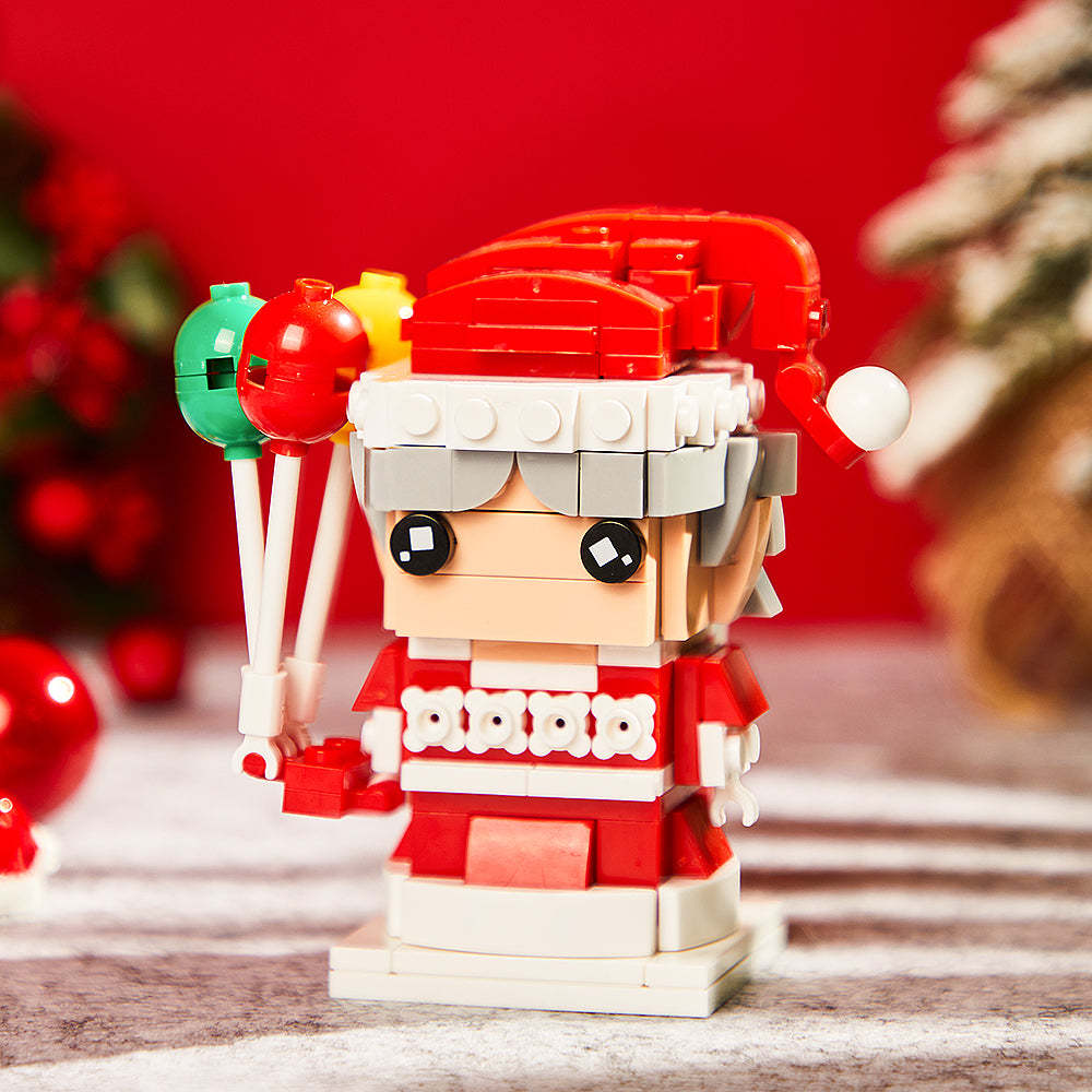 Papá Noel Pequeña Partícula Brick Block Heads Rompecabezas Juguete De Bloques De Construcción Regalos De Navidad