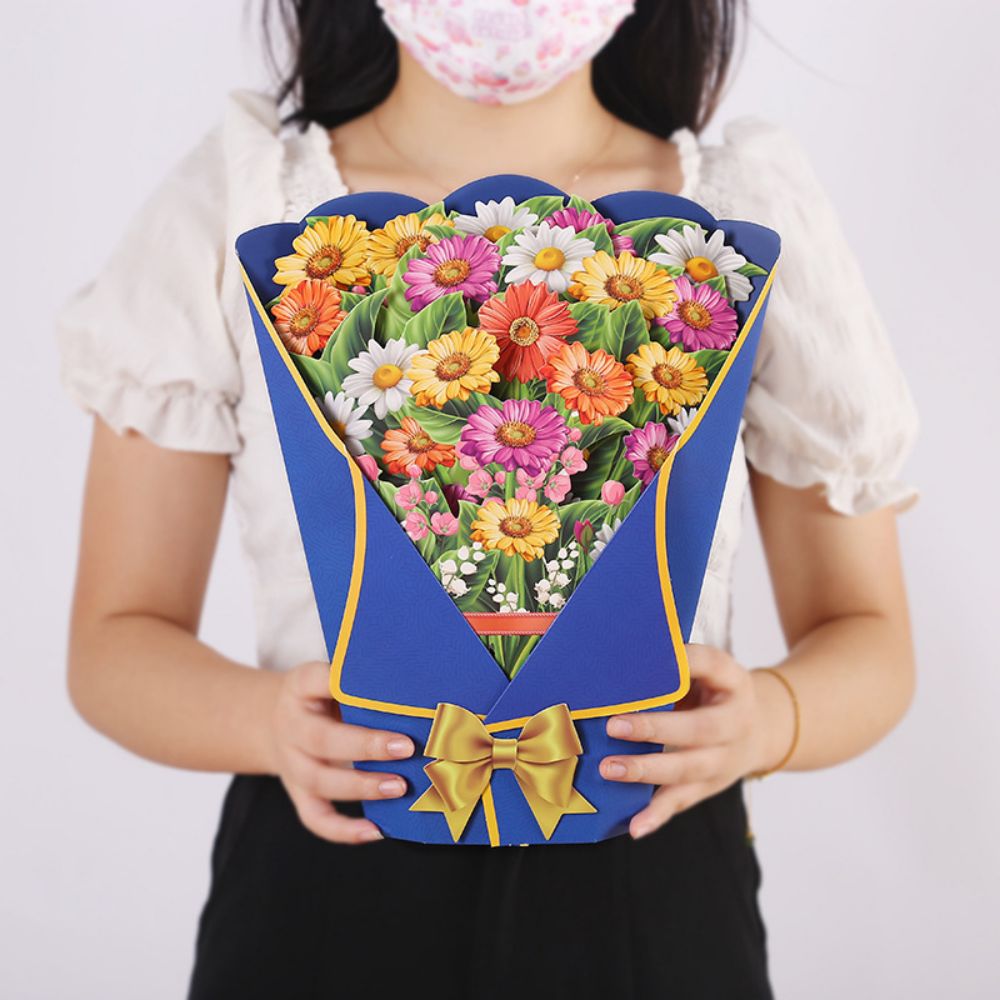 Little Daisy 3d Pop Up Tarjeta De Felicitación Ramo De Flores Pop Up Card