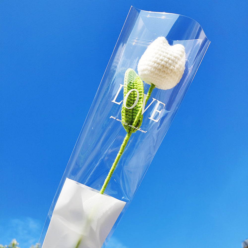 1pc Flor De Ganchillo Flor De Punto Hecha A Mano Regalo Para Ella - soufeeles