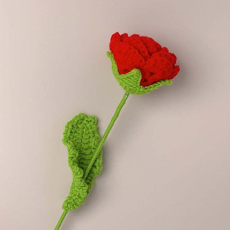 Rosas Flor De Ganchillo Flor De Punto Hecha A Mano Regalo Para Amante - soufeeles