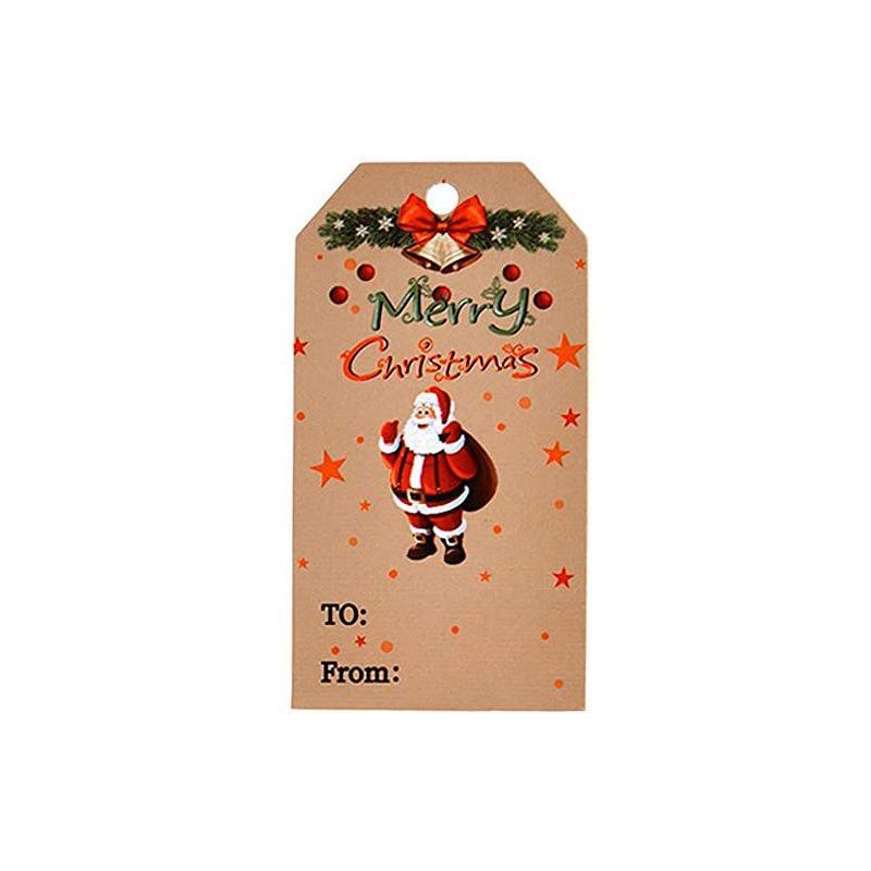 100pcs Feliz Navidad Etiqueta De Decoración Tarjeta De Regalo Tarjeta Colgante De Árbol De Navidad - Árbol De Navidad Muñeco De Nieve Elk