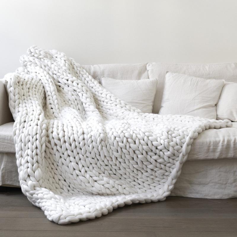 Manta Tejida Knit Crochet Vegan Cozy Anudadas Mantas De Cama