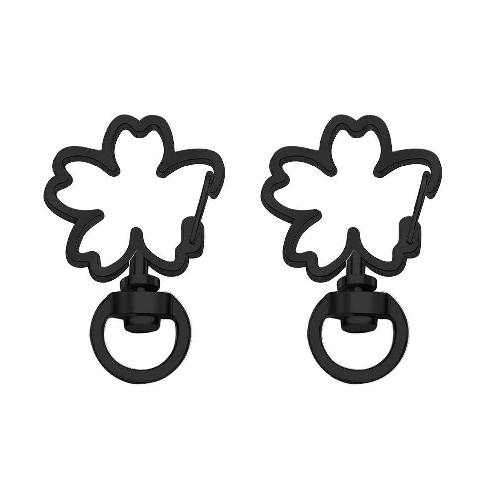 Cherry Blossoms Swivel Snap Hook Llavero Metal Spring Snap Llavero Negro Dos - soufeeles