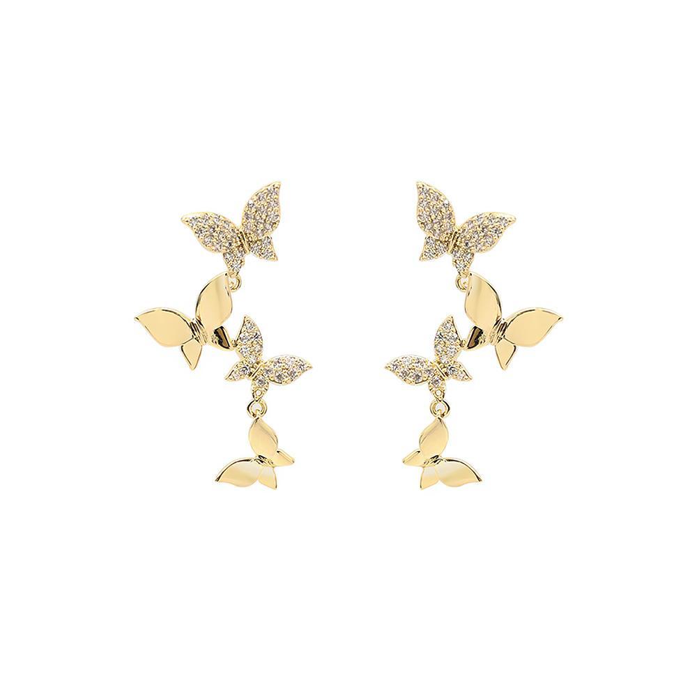 Pendientes Colgantes Lineales De Mariposa Pendientes Largos De Mariposa Social Regalo De Dama De Honor - soufeeles