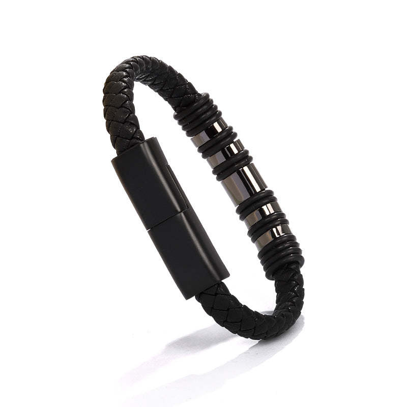 Cargador De Pulsera De Cuero Cargador De Viaje Portátil Con Carga Usb Para Hombres Y Mujeres - soufeeles