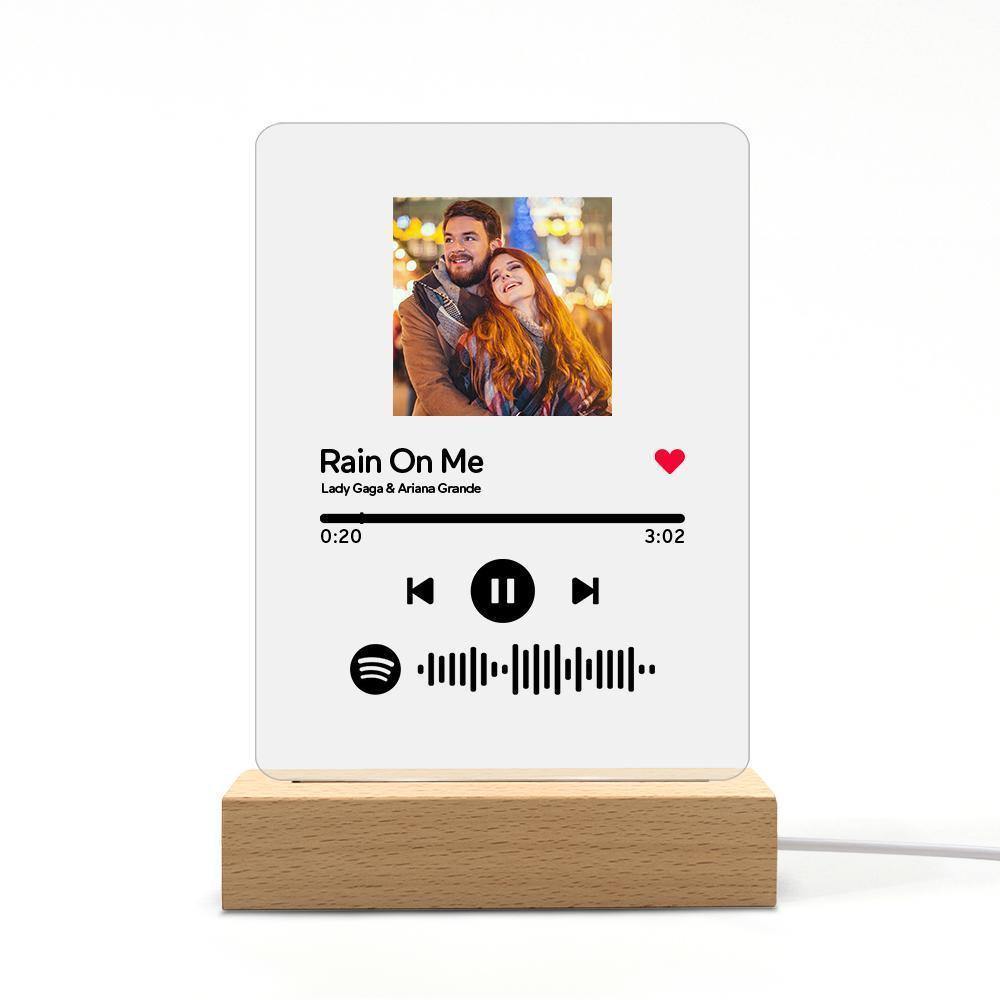 Placa De Música De Cristal De Spotify Personalizada, Luz Nocturna, Lámpara De Código De Spotify, Regalo De Navidad - soufeeles