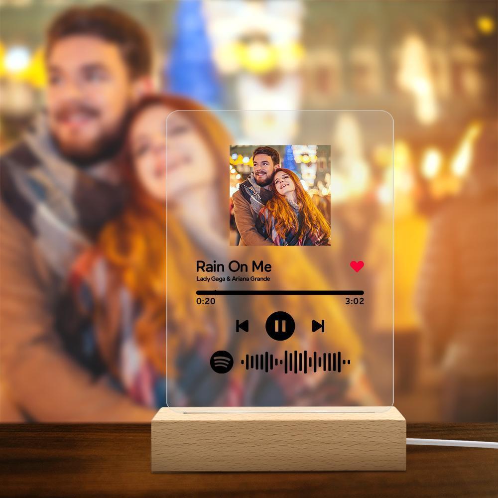 Placa de Música Acrílica con Código de Spotify Personalizado Escaneable Regalos Románticos para Familia Placa Spotify 4.7in*7in (12*23cm)