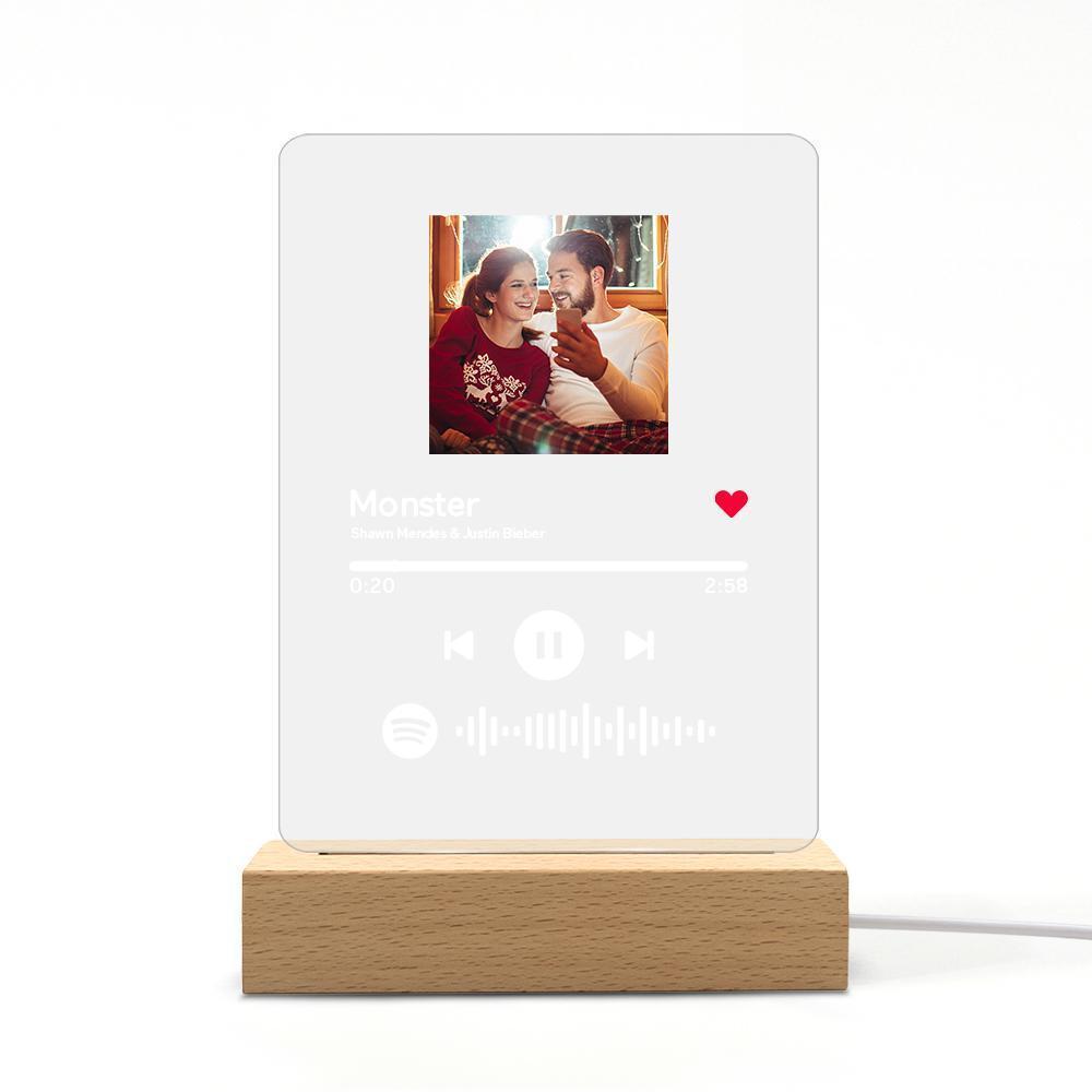 Lámpara de Código de Spotify Personalizada Escaneable Placa de Música Acrílica Luz Nocturna Regalos Románticos de Navidad Regalos De Navidad Placa Spotify