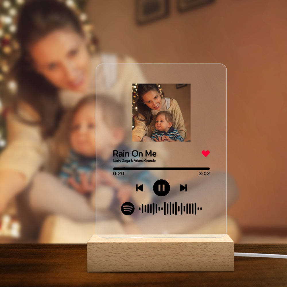 Lámpara De Código De Spotify Personalizada Escaneable, Placa De Música Acrílica, Luz Nocturna, Regalos Para El Día De La Madre