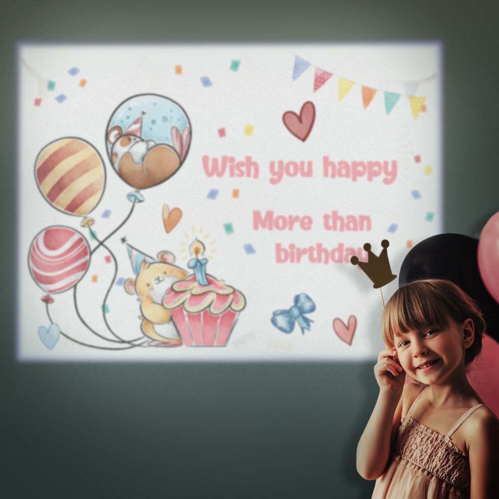 Lámpara De Proyector De Globo De Dibujos Animados Con Texto Personalizado, Decoración De Fiesta En Casa, Luz De Ambiente, Regalo De Cumpleaños - soufeeles