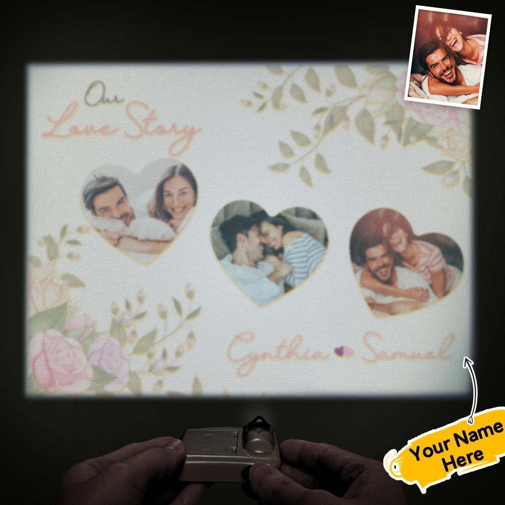 Lámpara De Proyector De Fotos Con Nombre Personalizado, Flor Fresca Romántica, Decoración De Fiesta En Casa, Luz De Ambiente, Regalo Del Día De San Valentín - soufeeles