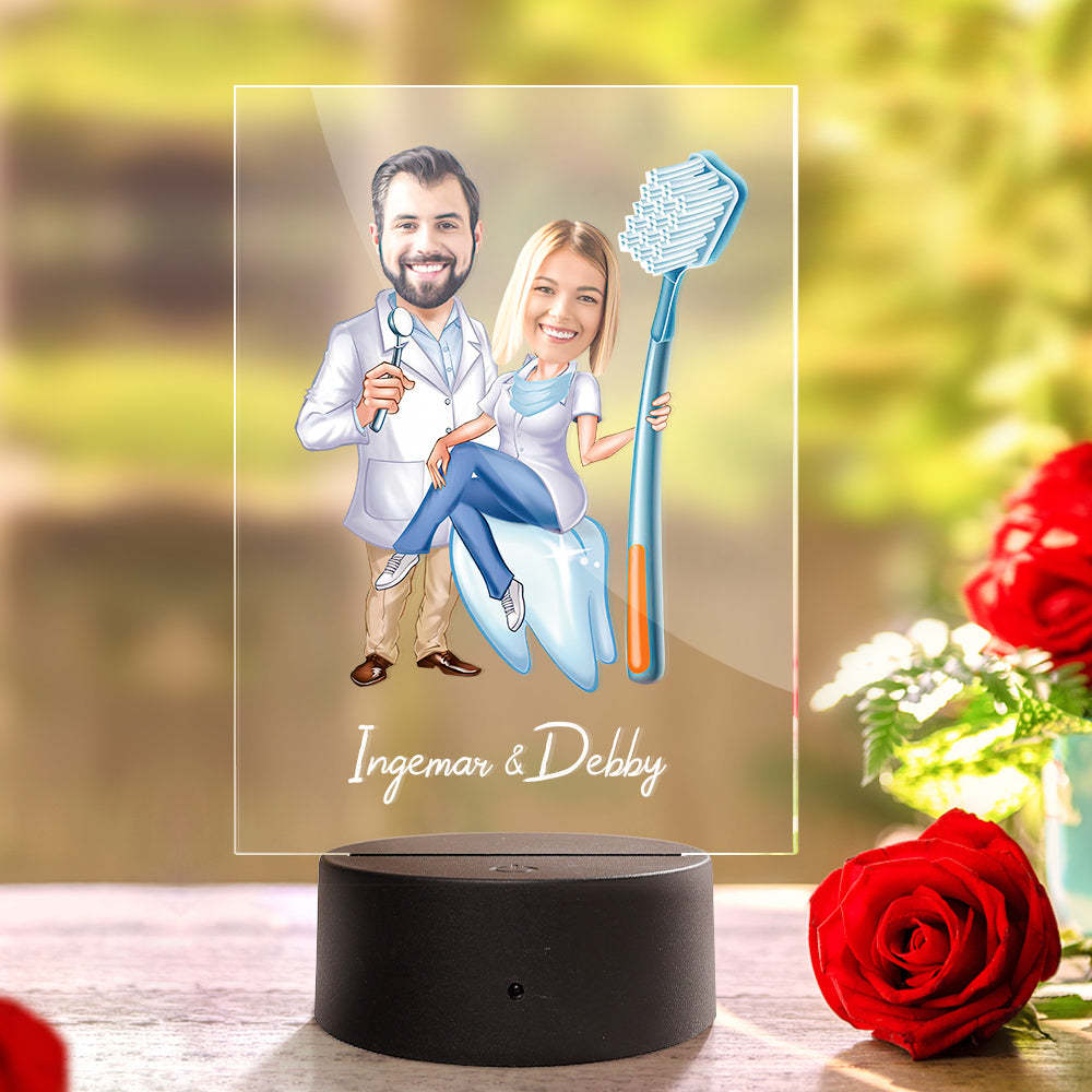 Nombre Y Foto Personalizados Luz De Noche Led Luz De Noche Con Marco De Madera - soufeeles