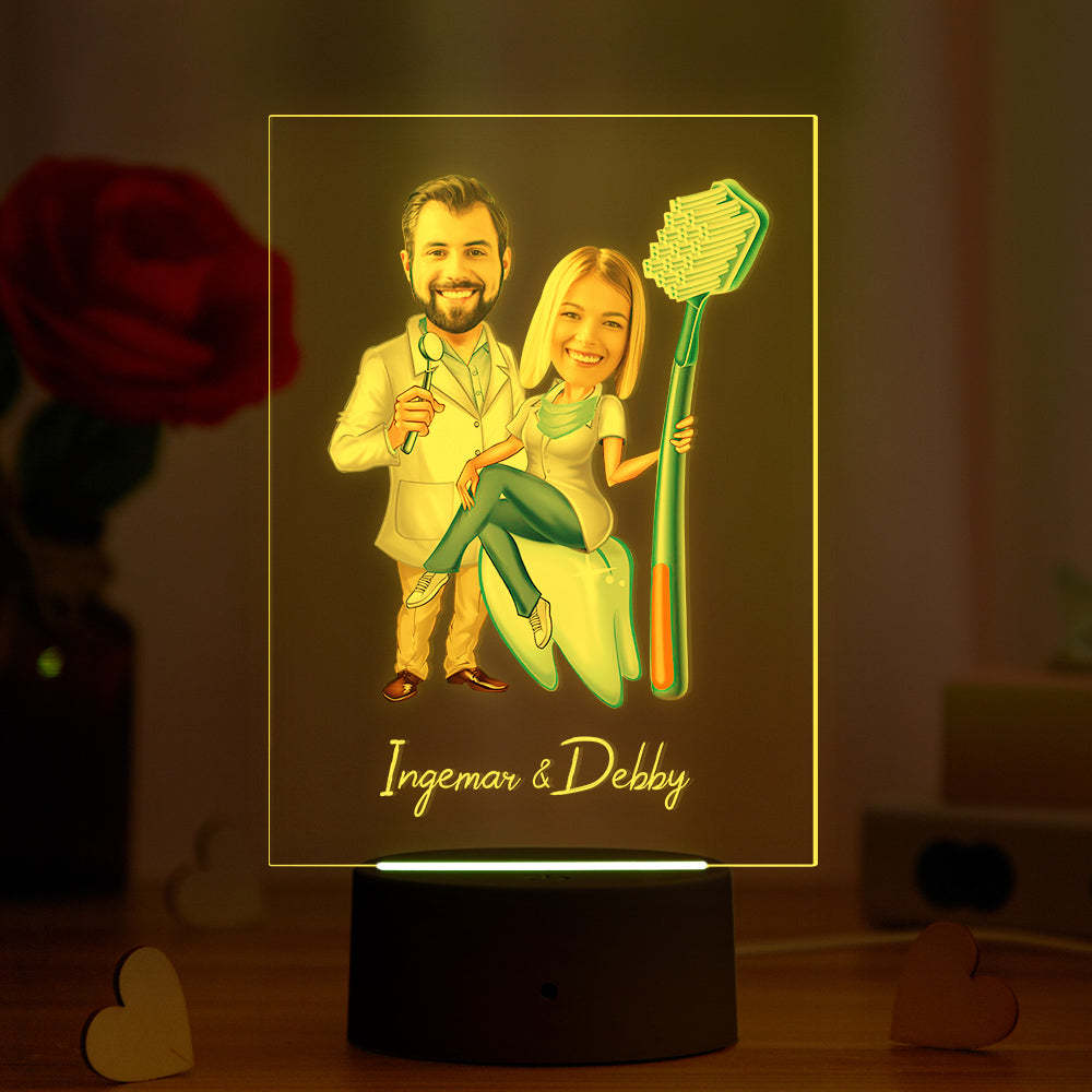 Nombre Y Foto Personalizados Luz De Noche Led Luz De Noche Con Marco De Madera - soufeeles