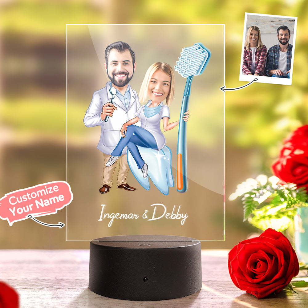 Nombre Y Foto Personalizados Luz De Noche Led Luz De Noche Con Marco De Madera - soufeeles