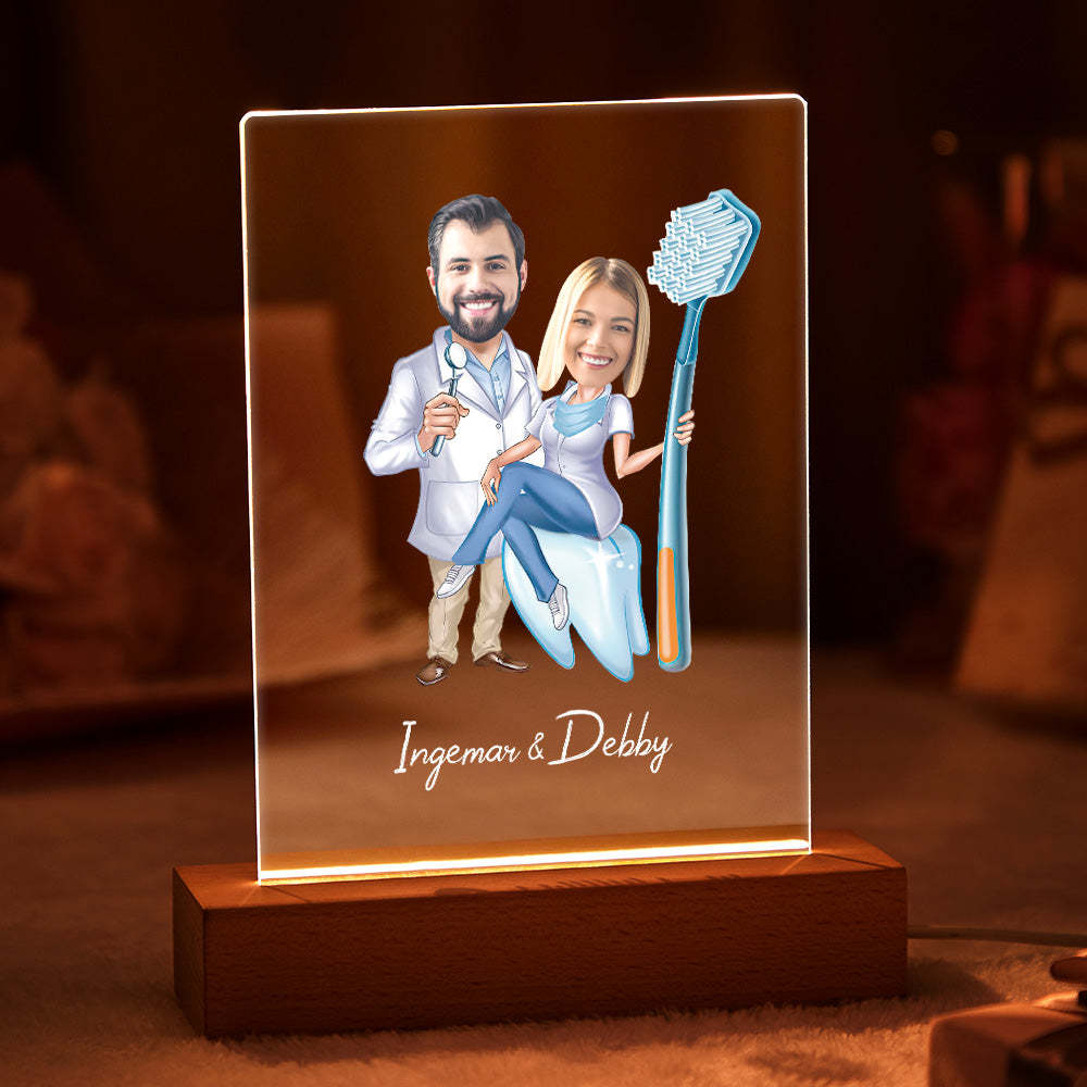Nombre Y Foto Personalizados Luz De Noche Led Luz De Noche Con Marco De Madera - soufeeles