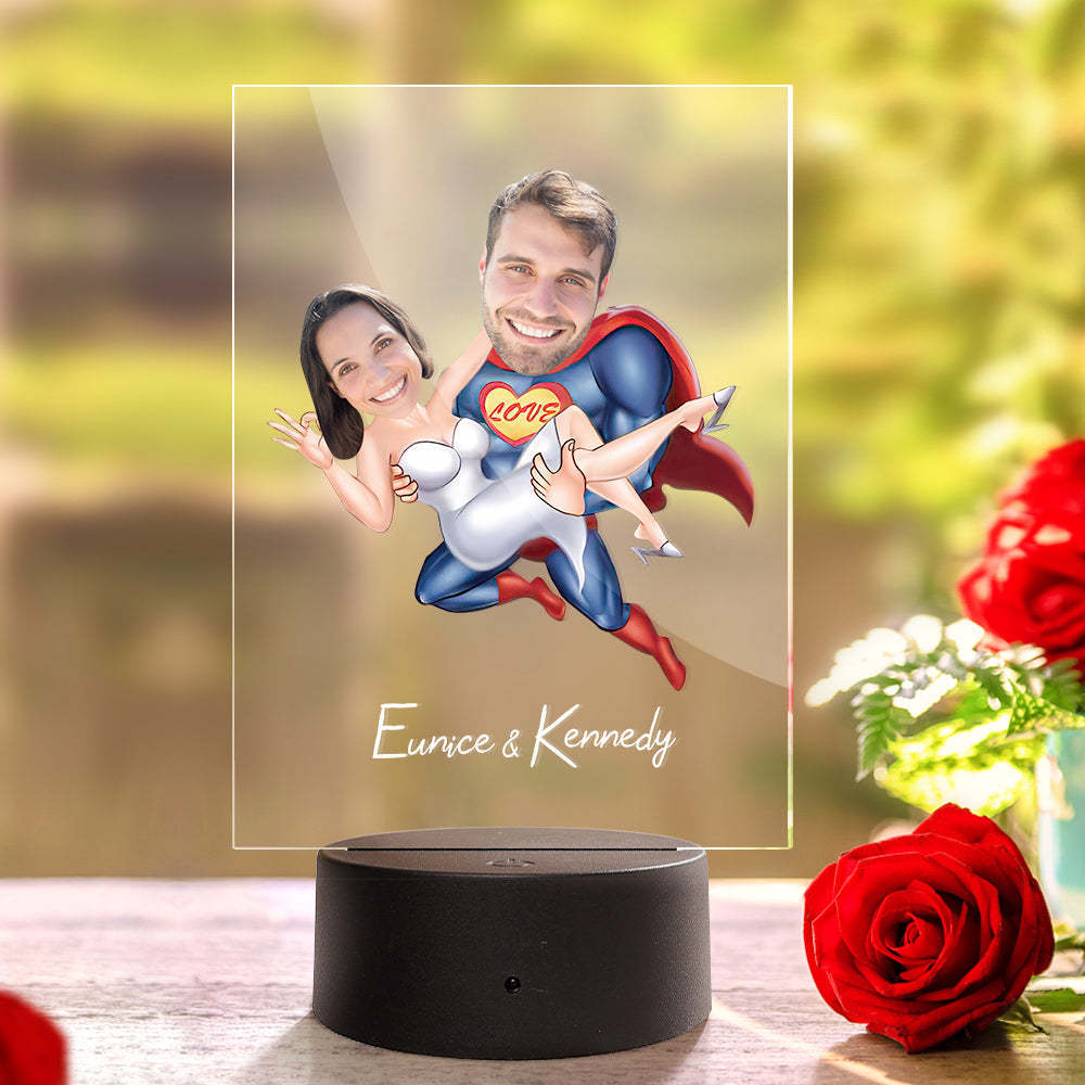 Nombre Personalizado Y Foto Led Night Light Seven Colors Lámpara Acrílica Personalizada - soufeeles