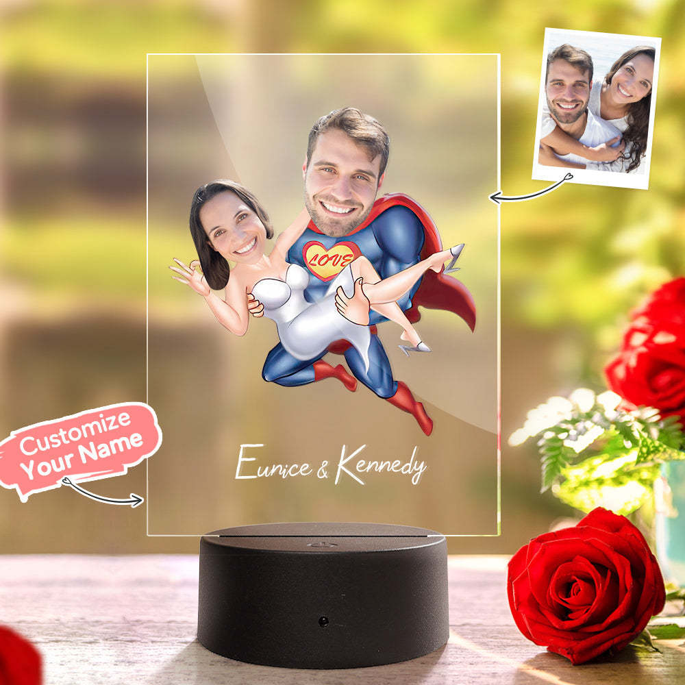 Nombre Personalizado Y Foto Led Night Light Seven Colors Lámpara Acrílica Personalizada - soufeeles