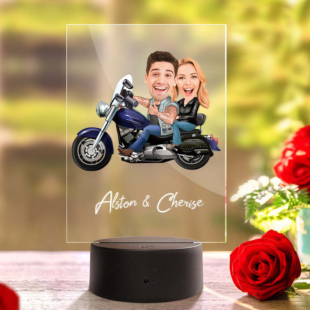 Pareja Personalizada Foto Y Nombre Acrílico Led Lámpara Marco De Madera Luz Nocturna - soufeeles