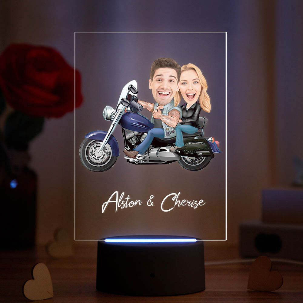 Pareja Personalizada Foto Y Nombre Acrílico Led Lámpara Marco De Madera Luz Nocturna - soufeeles