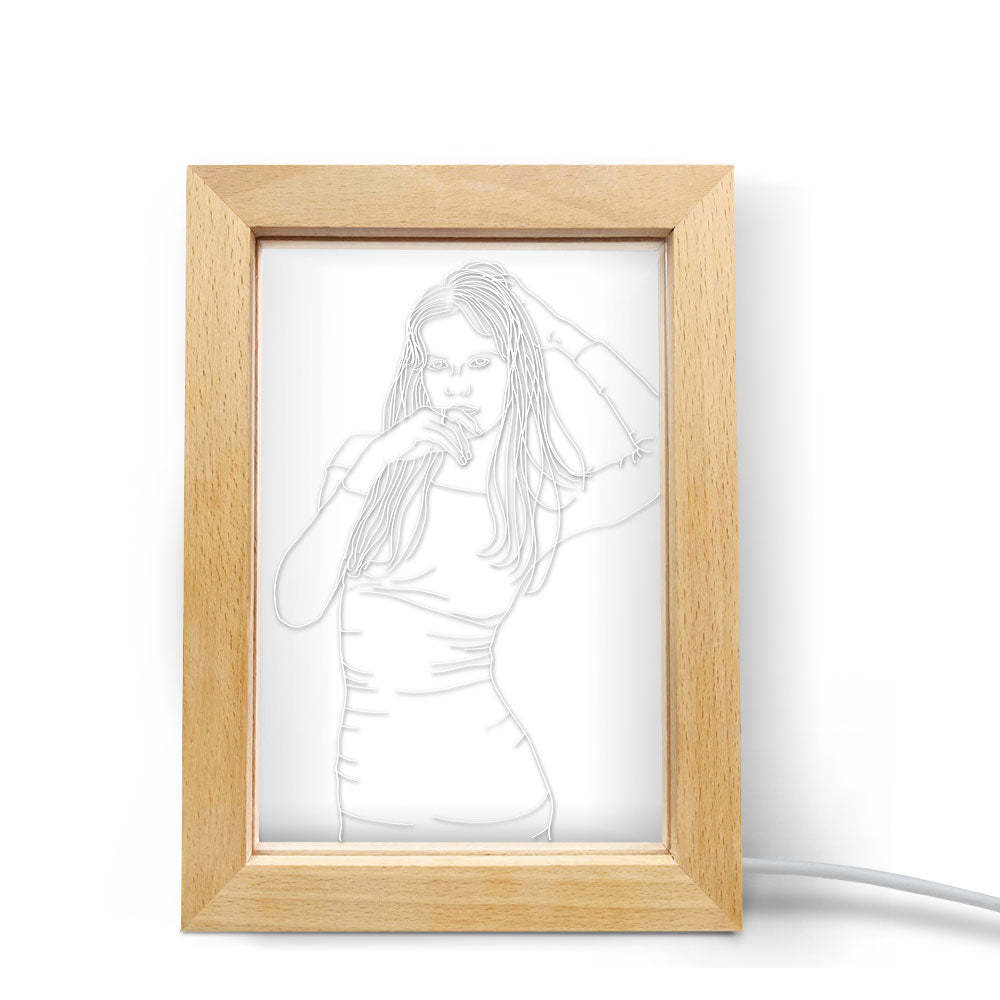 Foto 3d Personalizada Lámpara Led Marco De Grabado De Foto Personalizado Regalo De Luz Nocturna Para Amantes - soufeeles