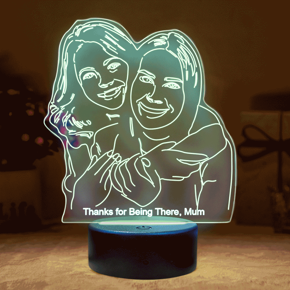Lámpara De Foto 3d Personalizada Led Regalo De Luz De Noche Colorido Personalizado Para Mamá - soufeeles