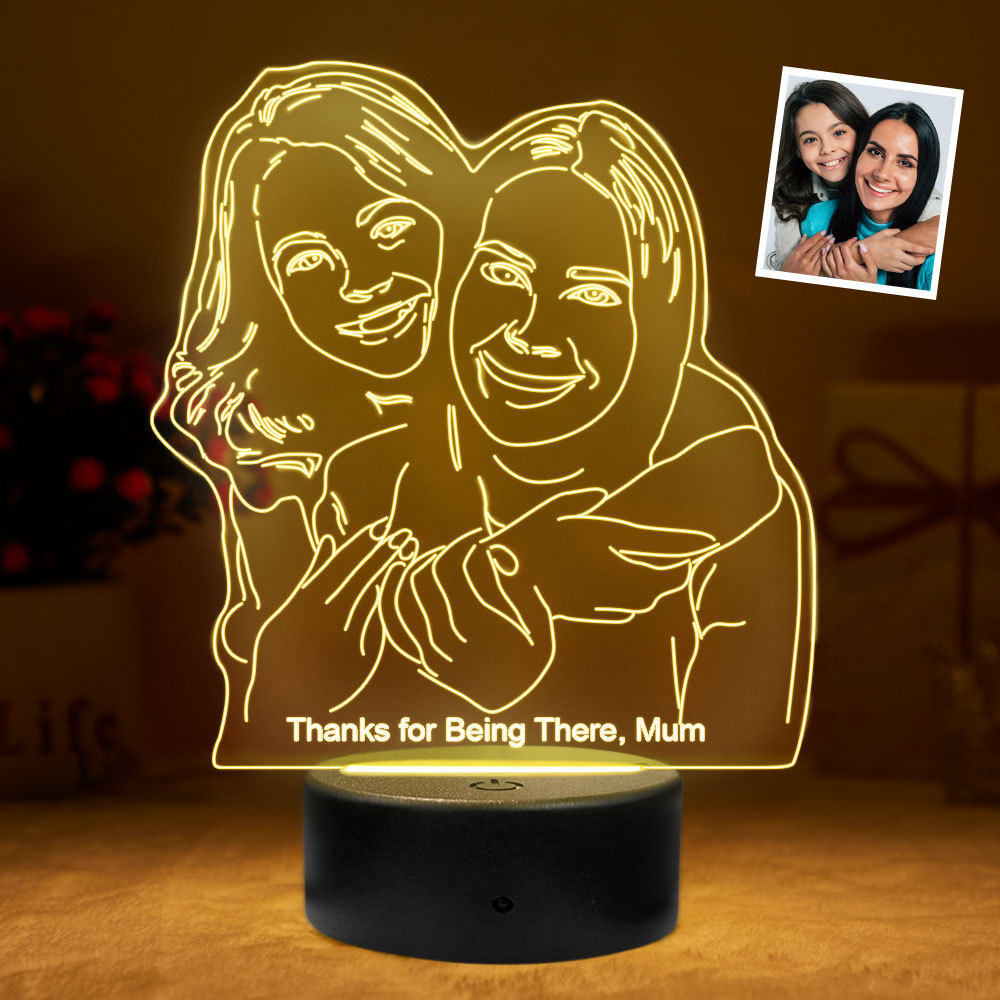 Lámpara De Foto 3d Personalizada Led Regalo De Luz De Noche Colorido Personalizado Para Mamá - soufeeles