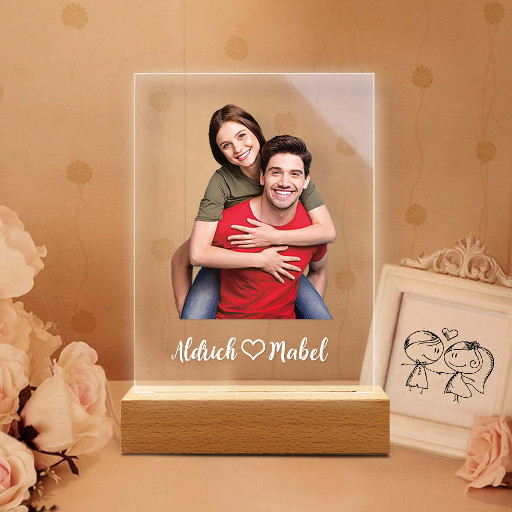 La Luz De La Propuesta Lámpara De Noche 3d Regalo Para Amante Luz De Noche Acrílica Personalizada Como Regalo Para Esposa Lámpara Personalizada Como Regalo De Boda Para Ella - soufeeles